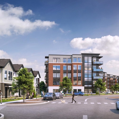 a street with cars and buildings on the side