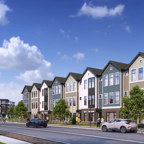 a street with cars and buildings along it